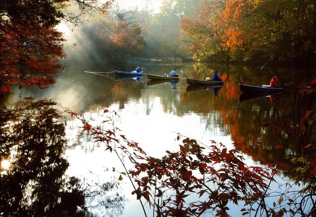 震生湖の紅葉