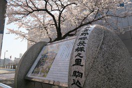 園内には「桜の里」の碑が建てられている