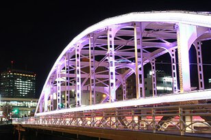 冬の開運橋ライトアップ
