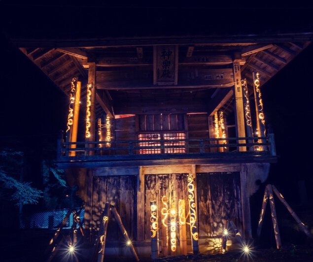 かがよふあかり 竹灯篭 たくみの里「熊野神社」、湯宿温泉「ゆじゅく温泉ゆうえんち」