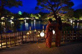 着物で春の夜を満喫