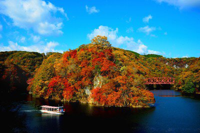 帝釈峡(神龍湖)の紅葉