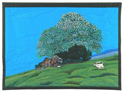 原田泰治の世界をキルトで遊ぶ　絵画キルト作品展―長野県受賞作品―