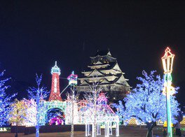 大阪城西の丸庭園が約300万球もの光できらめく