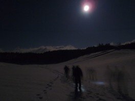 星空の散歩　夜の雪原を歩こう！！暑いコーヒータイムあります