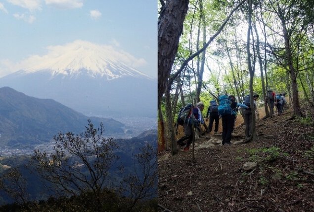 「登山・山梨」山梨百名山 富士山を望む 高川山