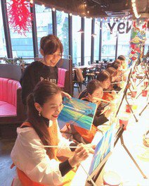 新宿ペイントパーティー「カクテル片手に絵を描こう」ダーツアップ　西新宿店（7月）