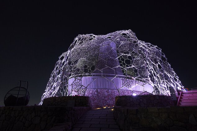 Lightscape in Rokko しょくぶつのあかり ～雪の花～ 六甲ガーデンテラス 自然体感展望台 六甲枝垂れの夜景