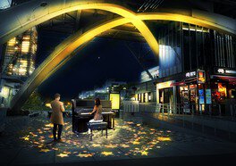 12月18日(月)～25日(月)の期間限定で1階広場(ピロティ)にストリートピアノの音と光のアートが連動する体験型スポットが登場