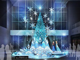 丸の内オアゾに展示される『アナと雪の女王』をイメージしたツリー (C) 2023 Disney