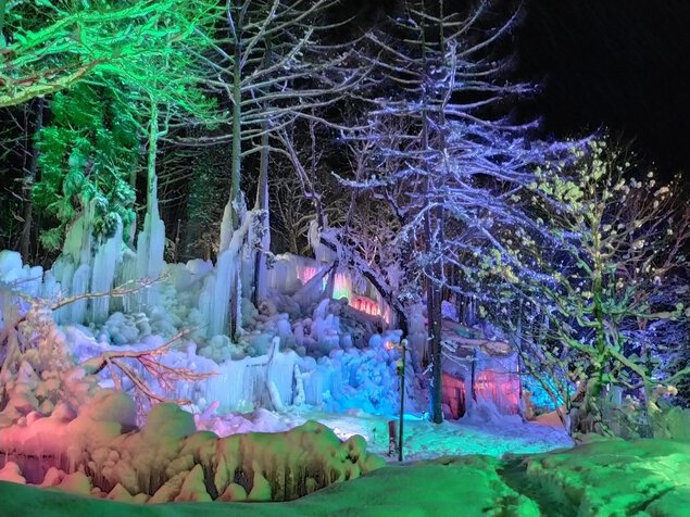 氷点下の森ライトアップ・氷祭り 秋神温泉